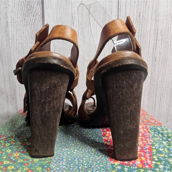 VTG 2003 Balenciaga Nicholas Ghesquière Runway Leather Strappy Heels, size 40 - Picture 5 of 11